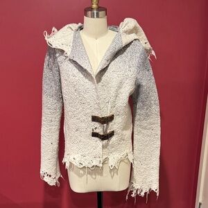 Chic Women's Cream and Gray Fabulous Blazer/Jacket